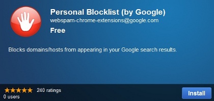 chrome personnal blocklist