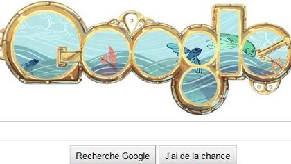 Logo google doodle 183 ans de Jules vernes
