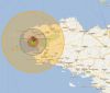 nukemap impact d'une bombe atomique sur l'île longue et Brest