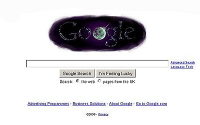  Logo GOOGLE  doodle  "water on the moon" 