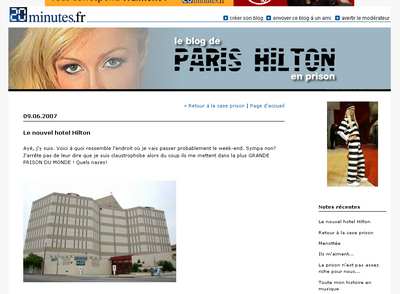 blog paris hilton en prison