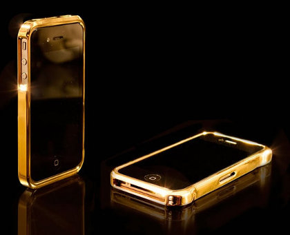 iphone 4 gold, coque en or crystal roc