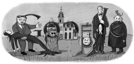 addams familly  google doodle